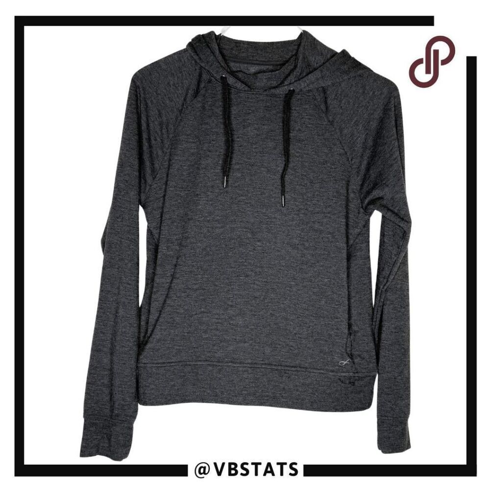 Freely Women's Rayon Blend Long Sleeve Pullover Hoodie Sweatshirt Gray Small